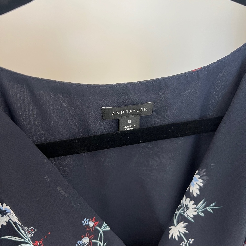 Ann Taylor Floral Pleated Dress - Gem